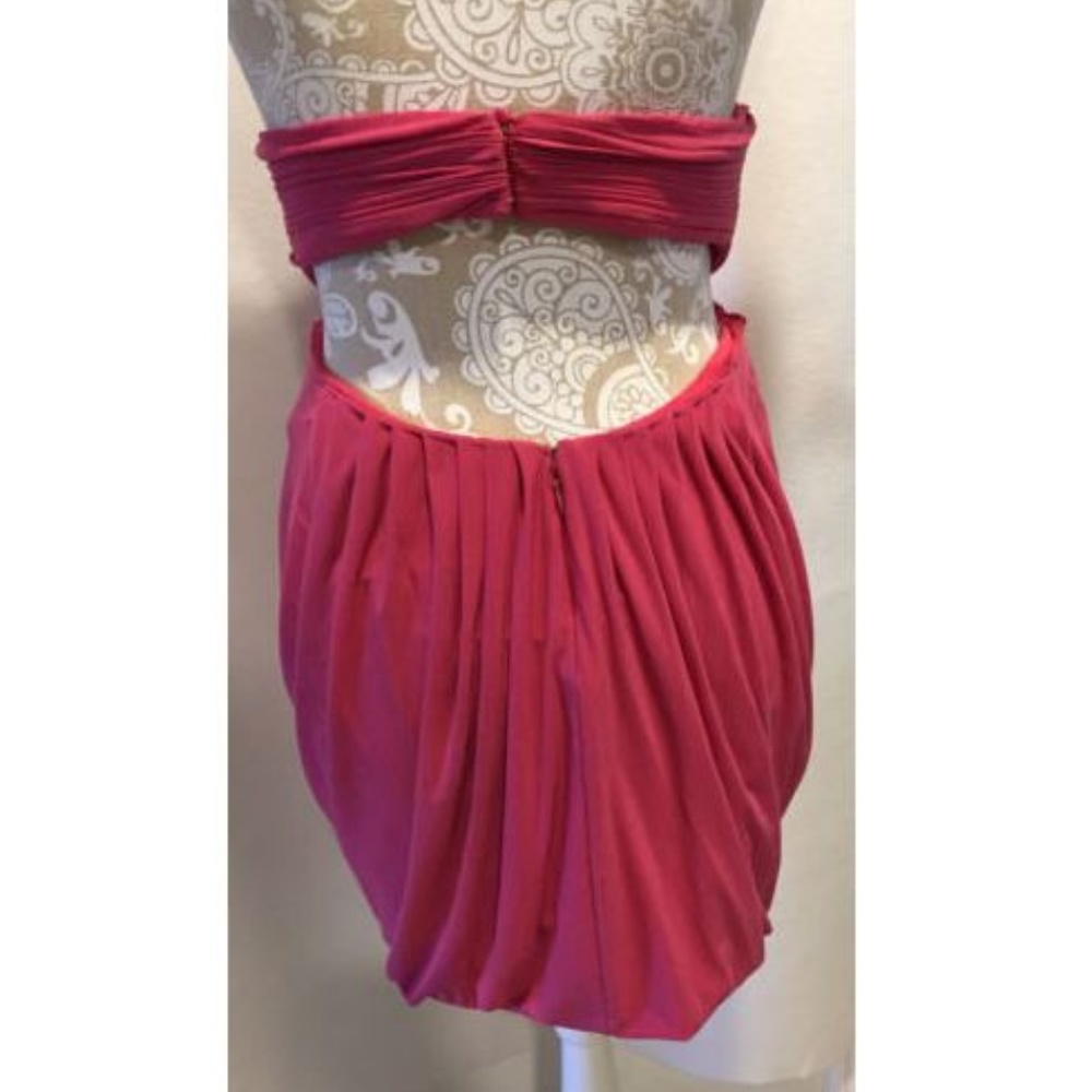 Bcbg Maxazria Strapless Drape Open Back Dress Xs - image 3